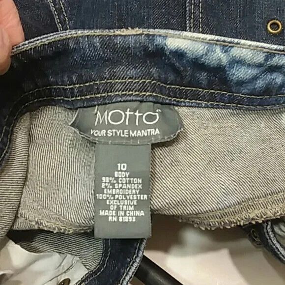 Motto jeans women's size 10 blue dark wash distressed detail jeans - Picture 9 of 10